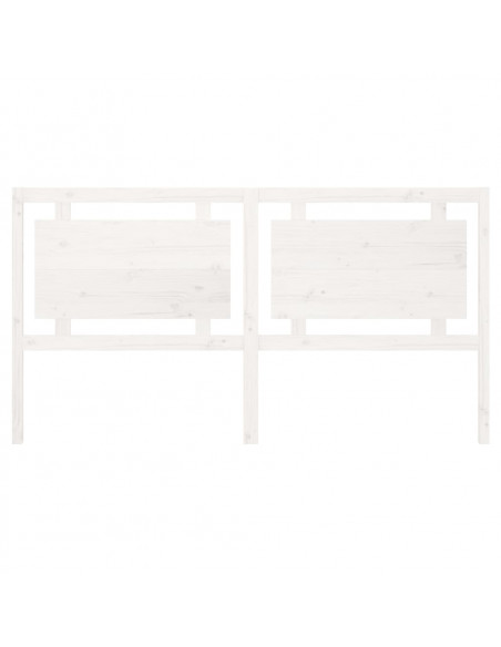 Testiera per Letto Bianca 185,5x4x100 cm Legno Massello di Pino