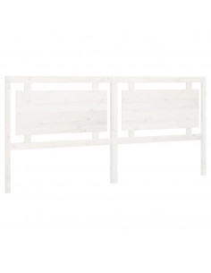 Testiera per Letto Bianca 205,5x4x100 cm Legno Massello di Pino 2