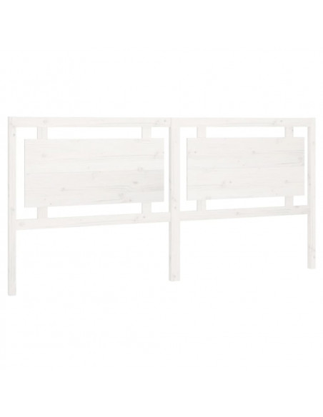 Testiera per Letto Bianca 205,5x4x100 cm Legno Massello di Pino