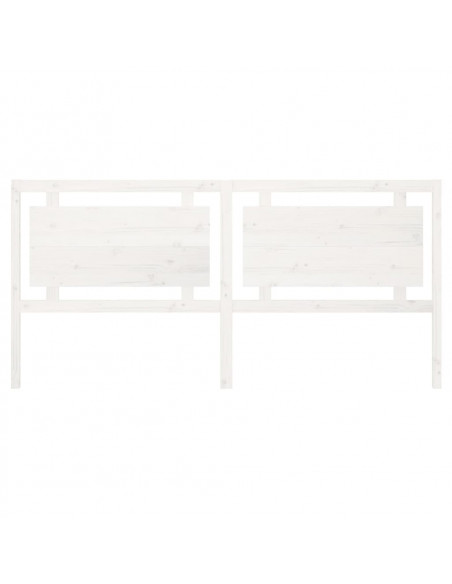 Testiera per Letto Bianca 205,5x4x100 cm Legno Massello di Pino