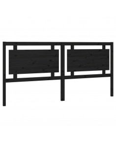 Testiera per Letto Nera 205,5x4x100cm in Legno Massello di Pino 2