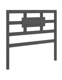 Testiera Letto Grigia 80,5x4x100 cm in Legno Massello di Pino 2