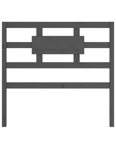Testiera Letto Grigia 80,5x4x100 cm in Legno Massello di Pino