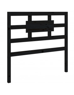 Testiera per Letto Nera 80,5x4x100 cm in Legno Massello di Pino 2