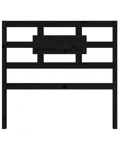 Testiera per Letto Nera 80,5x4x100 cm in Legno Massello di Pino