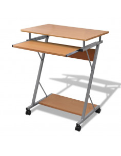 Scrivania per Computer con Ripiano Estraibile Marrone 2