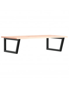 Ripiano a Parete per Lavabo in Acciaio e Massello di Rovere 2