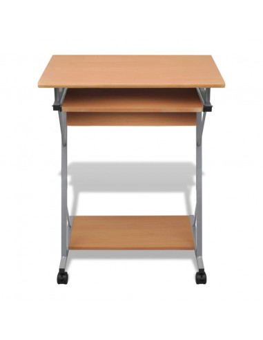 Scrivania per Computer con Ripiano Estraibile Marrone