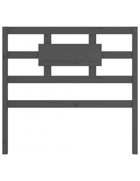 Testiera Letto Grigia 105,5x4x100 cm in Legno Massello di Pino