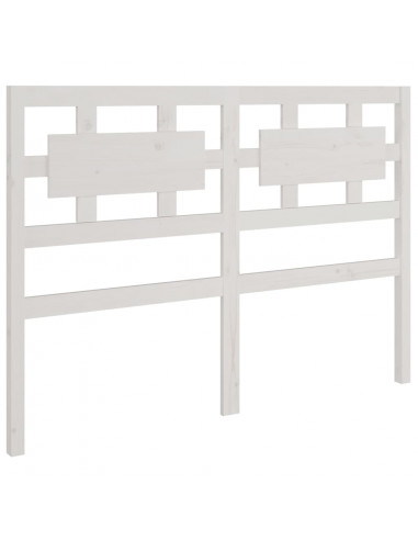 Testiera per Letto Bianca 125,5x4x100 cm Legno Massello di Pino