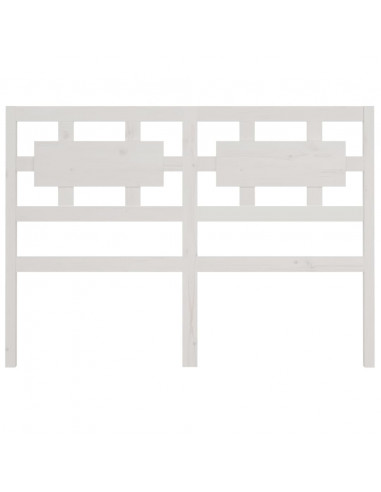 Testiera per Letto Bianca 125,5x4x100 cm Legno Massello di Pino