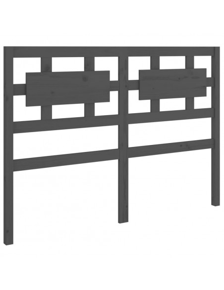 Testiera per Letto Grigia 125,5x4x100 cm Legno Massello di Pino