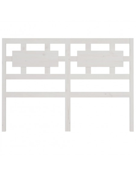 Testiera per Letto Bianca 145,5x4x100 cm Legno Massello di Pino