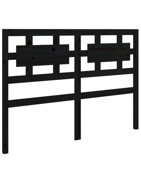Testiera per Letto Nera 145,5x4x100cm in Legno Massello di Pino