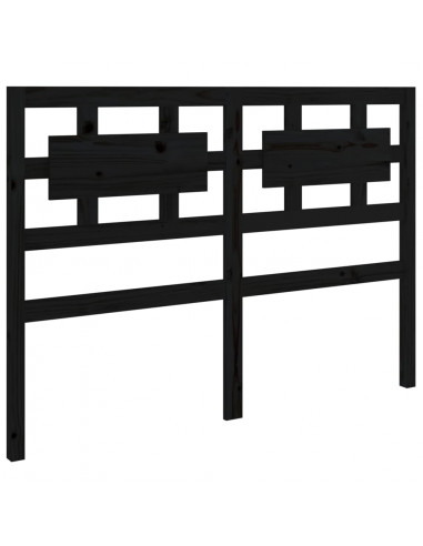 Testiera per Letto Nera 185,5x4x100cm in Legno Massello di Pino