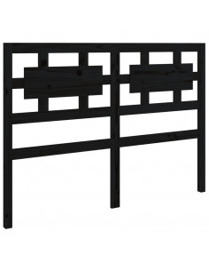 Testiera per Letto Nera 205,5x4x100cm in Legno Massello di Pino 2