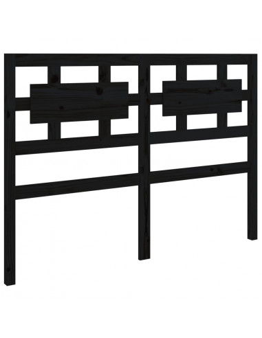 Testiera per Letto Nera 205,5x4x100cm in Legno Massello di Pino