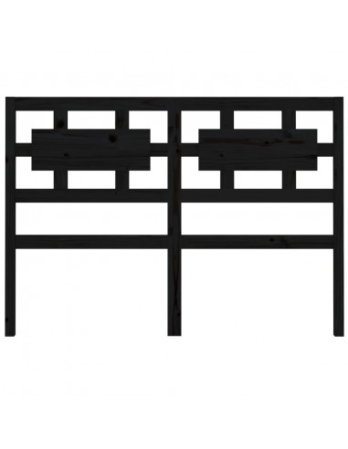 Testiera per Letto Nera 205,5x4x100cm in Legno Massello di Pino