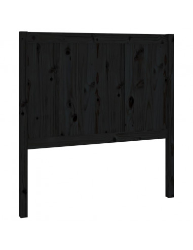 Testiera per Letto Nera 95,5x4x100 cm in Legno Massello di Pino