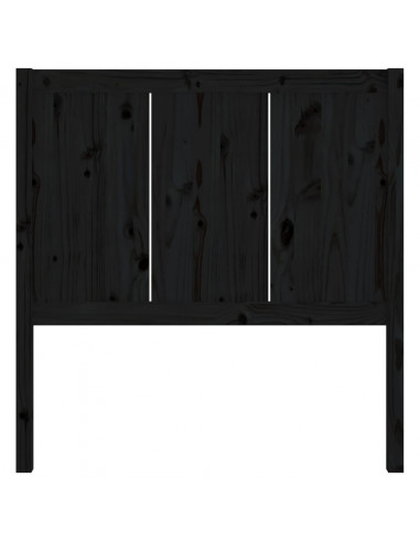 Testiera per Letto Nera 95,5x4x100 cm in Legno Massello di Pino