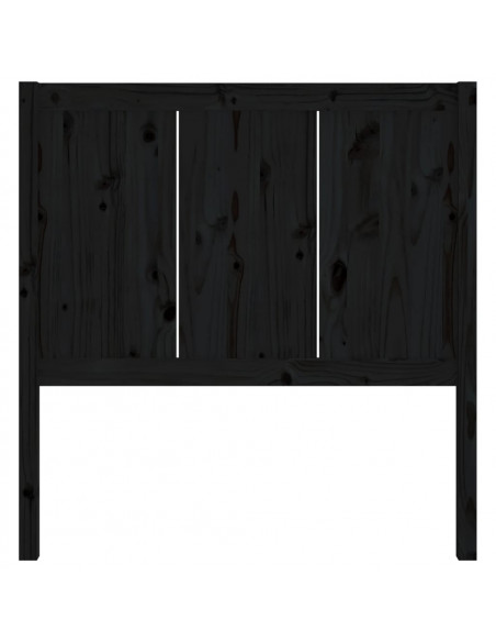 Testiera per Letto Nera 95,5x4x100 cm in Legno Massello di Pino