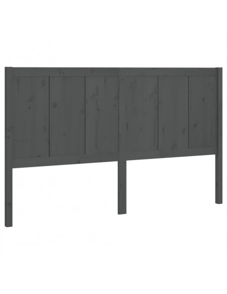 Testiera per Letto Grigia 125,5x4x100 cm Legno Massello di Pino
