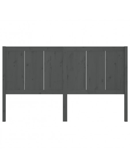 Testiera per Letto Grigia 125,5x4x100 cm Legno Massello di Pino