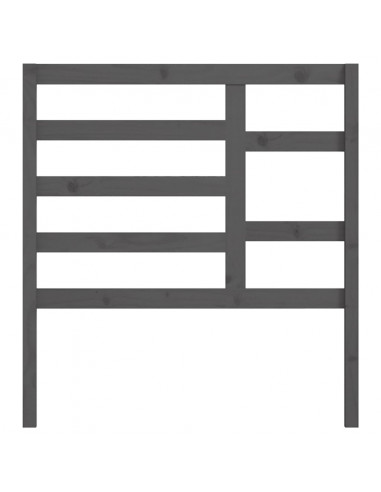 Testiera per Letto Grigia 96x4x104 cm in Legno Massello di Pino