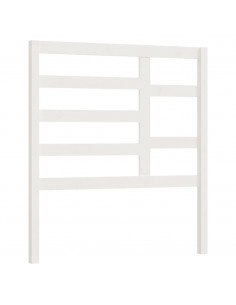 Testiera per Letto Bianca 106x4x104cm in Legno Massello di Pino 2