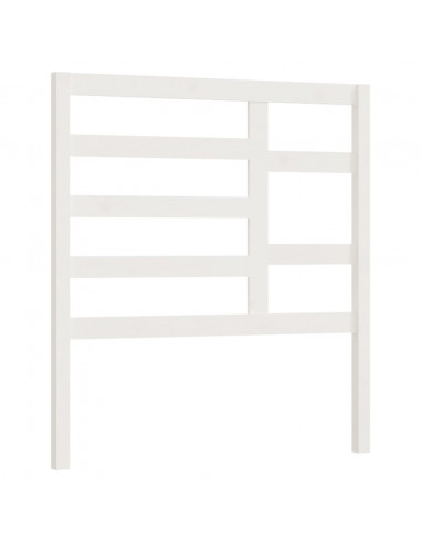 Testiera per Letto Bianca 106x4x104cm in Legno Massello di Pino