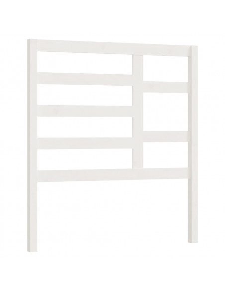 Testiera per Letto Bianca 106x4x104cm in Legno Massello di Pino