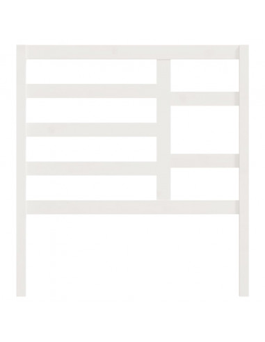 Testiera per Letto Bianca 106x4x104cm in Legno Massello di Pino
