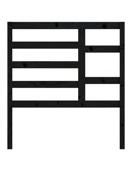 Testiera per Letto Nera 106x4x104 cm in Legno Massello di Pino