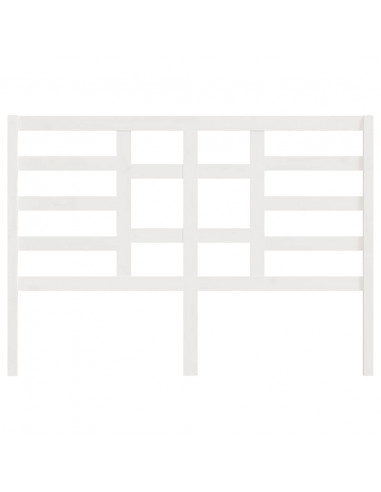 Testiera per Letto Bianca 126x4x104cm in Legno Massello di Pino