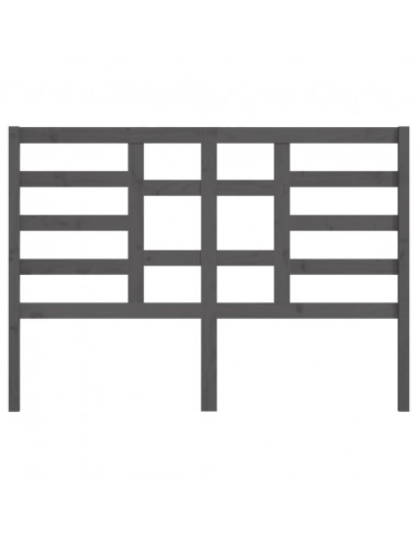 Testiera per Letto Grigia 126x4x104cm in Legno Massello di Pino