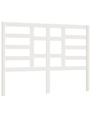 Testiera per Letto Bianca 166x4x104cm in Legno Massello di Pino