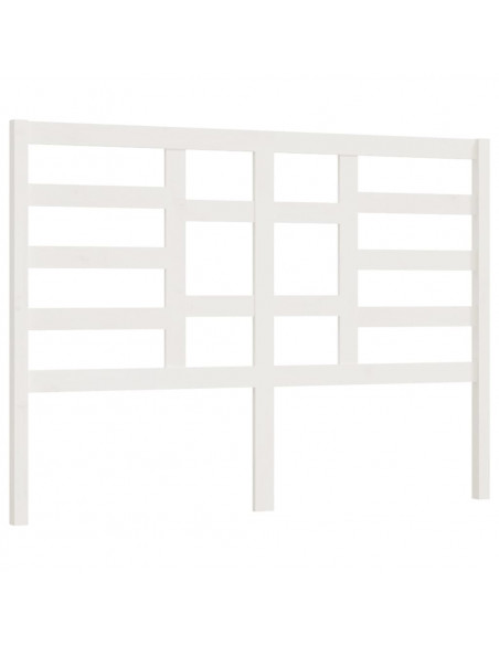 Testiera per Letto Bianca 166x4x104cm in Legno Massello di Pino