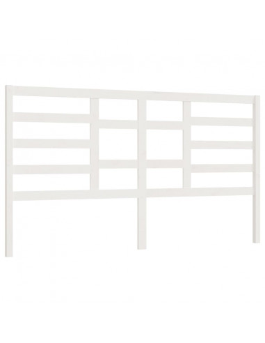 Testiera per Letto Bianca 206x4x104 cm Legno Massello di Pino