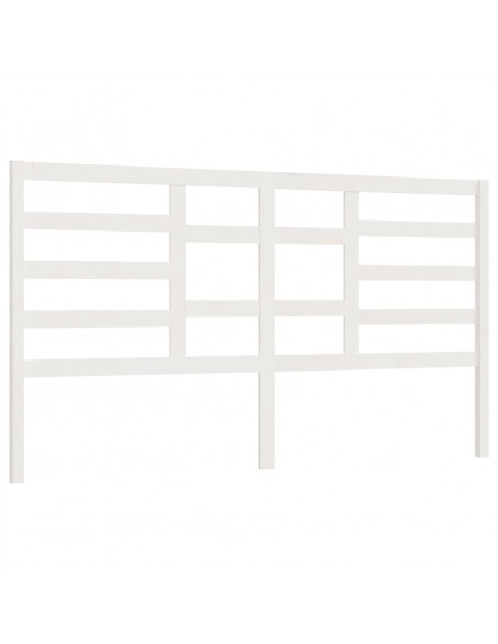 Testiera per Letto Bianca 206x4x104 cm Legno Massello di Pino