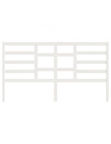 Testiera per Letto Bianca 206x4x104 cm Legno Massello di Pino