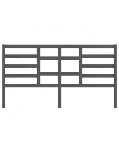 Testiera per Letto Grigio 206x4x104 cm Legno Massello di Pino