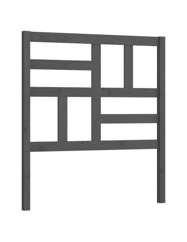 Testiera per Letto Grigia 96x4x104 cm in Legno Massello di Pino