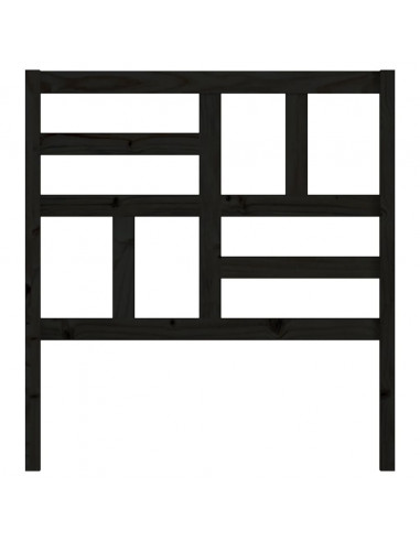 Testiera per Letto Nera 96x4x104 cm in Legno Massello di Pino