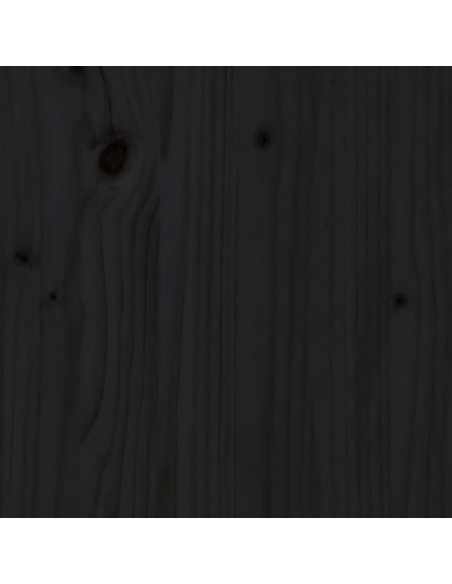 Testiera per Letto Nera 106x4x104 cm in Legno Massello di Pino