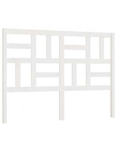 Testiera per Letto Bianca 166x4x104cm in Legno Massello di Pino