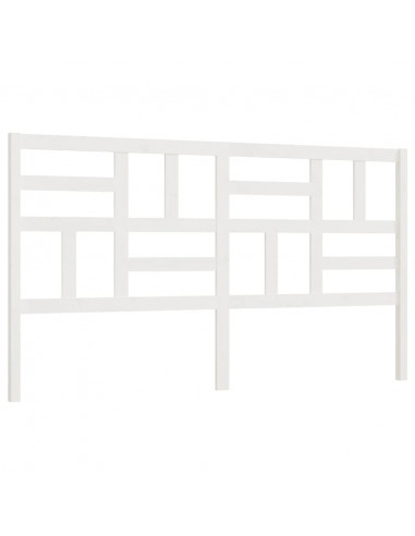 Testiera per Letto Bianca 206x4x104 cm Legno Massello di Pino