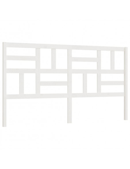 Testiera per Letto Bianca 206x4x104 cm Legno Massello di Pino