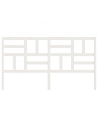 Testiera per Letto Bianca 206x4x104 cm Legno Massello di Pino