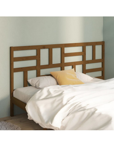 Testiera per Letto Miele 206x4x104 cm in Legno Massello di Pino