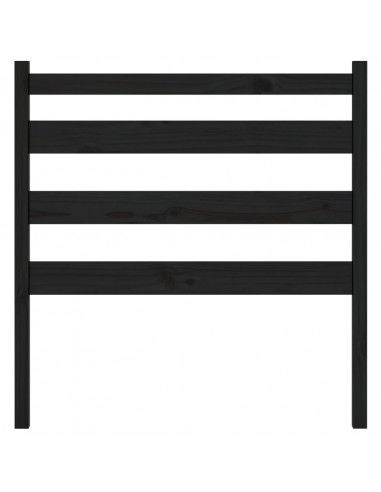 Testiera per Letto Nera 81x4x100 cm in Legno Massello di Pino